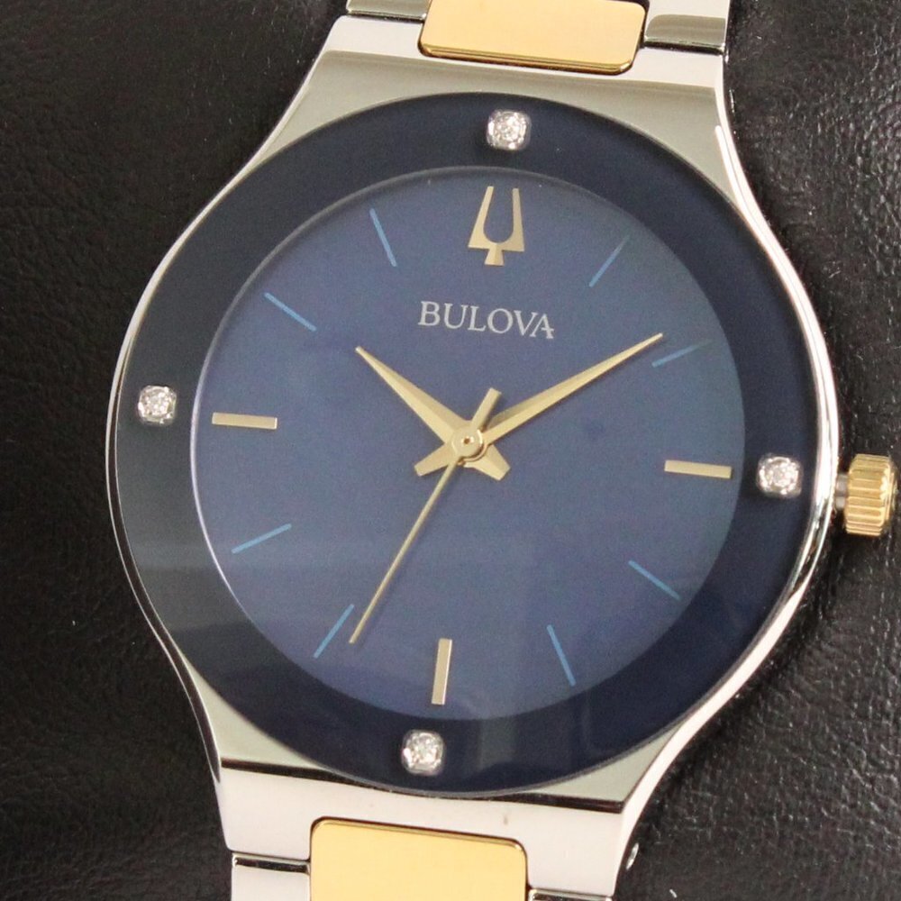 Bulova Women's Watch Diamond Indices Blue Mother Of Pearl Dial 32mm - Picture 10 of 13